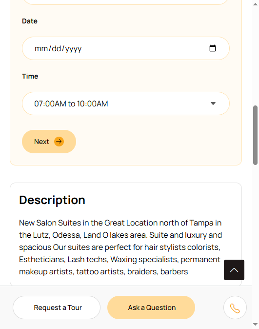 Tour scheduling form